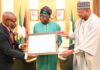 PRESIDENT TINUBU RECEIVES PROF. ADEMOLA ADENLE, WINNER OF THE INAUGURAL GLOBAL M.S. SWAMINATHAN AWARD FOR FOOD AND PEACE