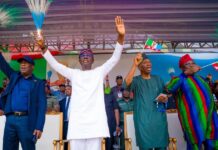 PHOTOS OF H.E AKINWUNMI AMBODE AT LAGOS APC STATE CONGRESS HELD AT MOBOLAJI JOHNSON ARENA, ONIKAN