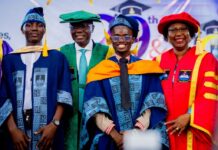 SANWO-OLU GIFTS N20 MILLION EACH TO BEST GRADUATING STUDENT AT LASU’S COMBINED CONVOCATION CEREMONY