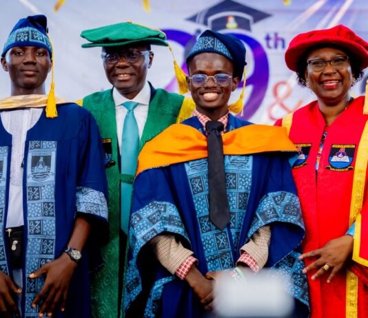SANWO-OLU GIFTS N20 MILLION EACH TO BEST GRADUATING STUDENT AT LASU’S COMBINED CONVOCATION CEREMONY